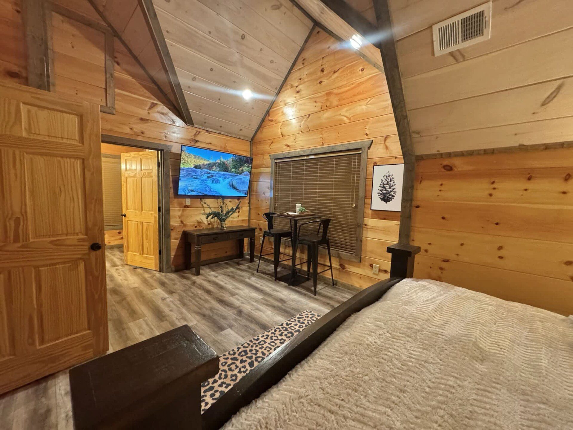 Master bedroom coffee bistro table, luxury vacation rental - Sevierville, TN