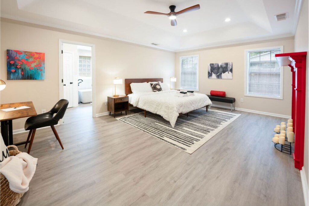 Crimson master bedroom full shot
